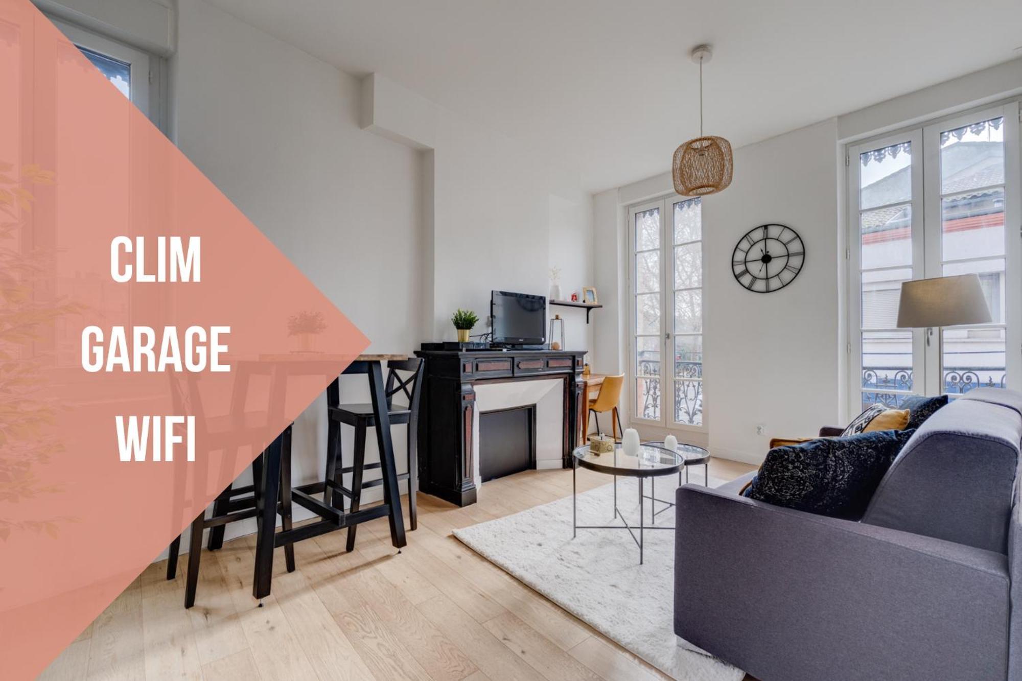 Studio Chic Et Lumineux, Garage, Wifi, Clim Toulouse Eksteriør billede